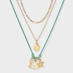 Girls' 3pk Layered Necklace Set with Sun and Starfish - Cat & Jack™