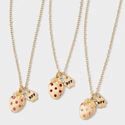 Girls' 3pk Strawberry Charms BFF Necklace Set - Cat & Jack™ Gold
