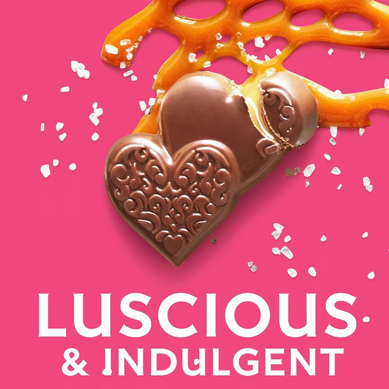 slide 4 of 7, Ghirardelli Valentine's Sea Salt Caramel Milk Hearts Chocolate Candy Bag - 4.1oz, 4.1 oz