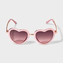 Girls' Heart Aviator Sunglasses - Cat & Jack™ Light Pink