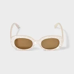 Girls' Thick Oval Sunglasses - Cat & Jack™ Ivory Marble