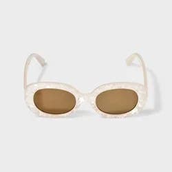 Girls' Thick Oval Sunglasses - Cat & Jack™ Ivory Marble