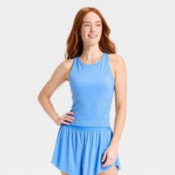 Women's Super Flex High Neck Racerback Support Tank Top - All In Motion™ Blue M