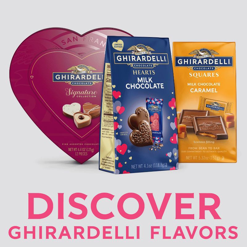 slide 3 of 7, Ghirardelli Valentine's Milk Hearts Chocolate Candy Bag - 4.1oz, 4.1 oz