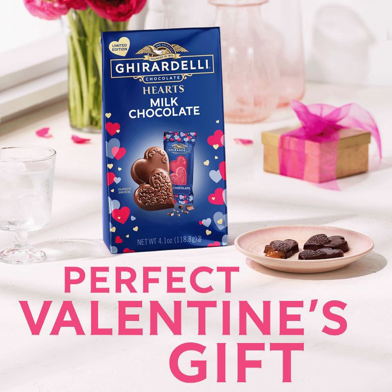 slide 6 of 7, Ghirardelli Valentine's Milk Hearts Chocolate Candy Bag - 4.1oz, 4.1 oz
