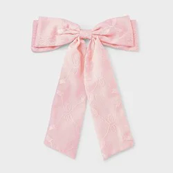 Girls' Embroidered Barrette Bow - Cat & Jack™ Pink