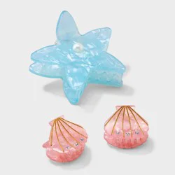 Girls' 3pk Beach Icons Claw Clip Set - Cat & Jack™