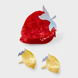 Girls' 3pk Claw Clip Set with Fruit Icons - Cat & Jack™