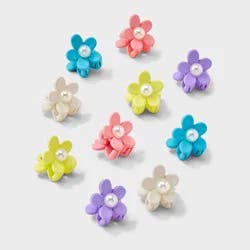 Girls' 10pk Mini Flower Claw Clip Set with Pearls -Cat & Jack™