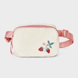 Girls' Strawberry Embroidered Belt Crossbody Bag - Cat & Jack™ Off-White