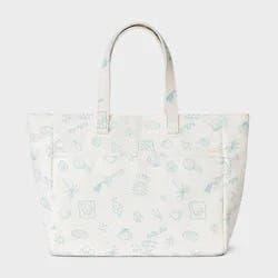 Girls' Costal Icons Printed Tote Bag - Cat & Jack™ Off-White