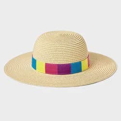 Girls' Paper Straw Floppy Hat - Cat & Jack™ Beige
