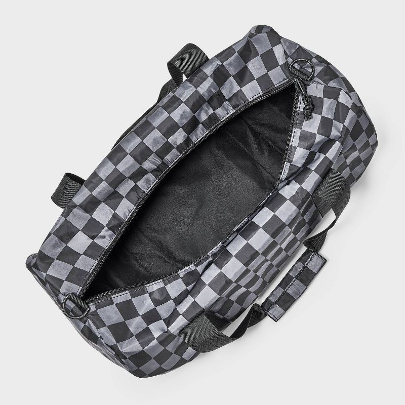slide 3 of 4, Boys' Checkered Duffel Bag - Cat & Jack™ Black, 1 ct