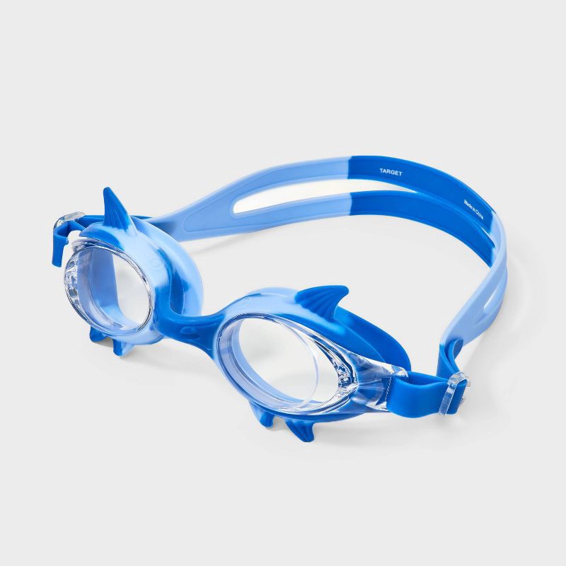 slide 1 of 3, Boys' Shark Swim Goggles - Cat & Jack™ Blue, 1 ct