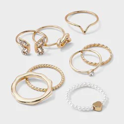 Girls' 8pk Stackable Rings Knot Set - art class™
