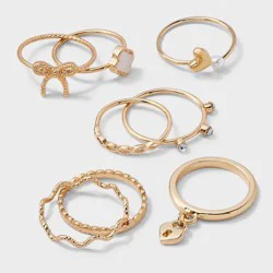 Girls' 8pk Stackable Rings Bow Set - art class™