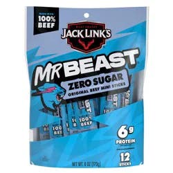 Jack Link's MrBeast Zero Sugar Mini Beef Sticks Original - 6oz/12ct