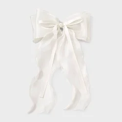 Girls' Organza and Satin Triple Layer Bow Barrette - art class™ Cream