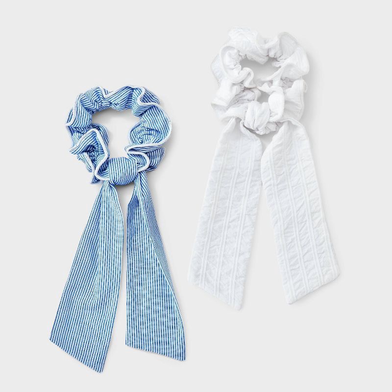 slide 1 of 3, Girls' 2pk Striped Twister Set - art class™ Blue/White, 2 ct