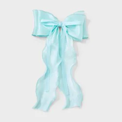 Girls' Triple Layered Organza and Satin Bow Barrette - art class™ Blue