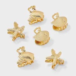 Girls' 6pk Gold Costal Claw Clip Set - art class™