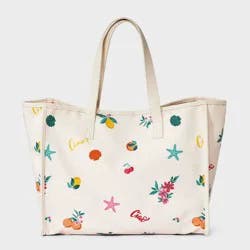 Girls' 'Ciao' Printed Canvas Tote Bag - art class™ Off-White