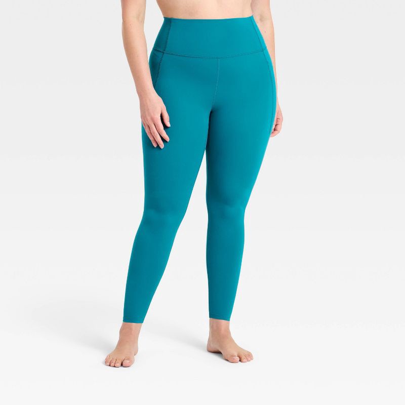 slide 4 of 5, Women's Everyday Soft Ultra High-Rise Pocketed Leggings - All In Motion™ Dark Teal Blue L, 1 ct