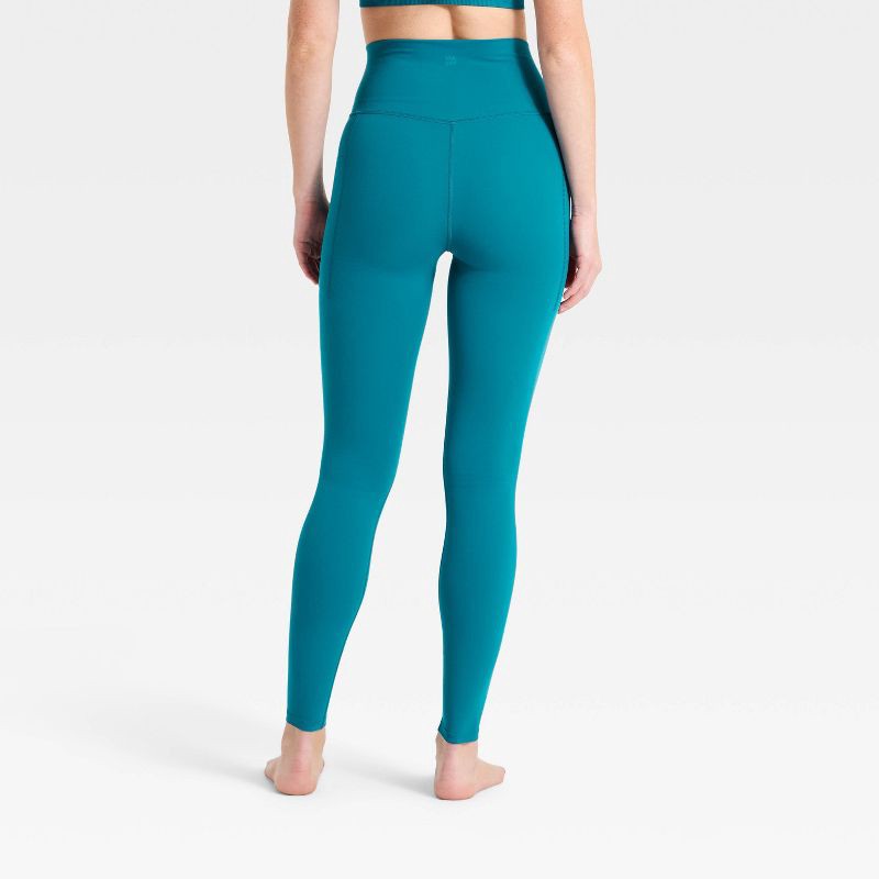 slide 2 of 5, Women's Everyday Soft Ultra High-Rise Pocketed Leggings - All In Motion™ Dark Teal Blue XXL, 1 ct