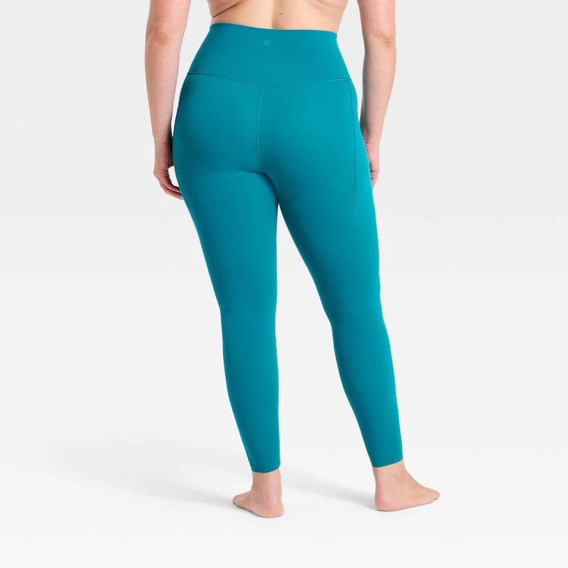 slide 4 of 5, Women's Everyday Soft Ultra High-Rise Pocketed Leggings - All In Motion™ Dark Teal Blue XXL, 1 ct