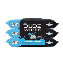 Dude Wipes 99% Water Flushable Wipes for Kids', Fragrance Free, Extra Large for Potty Training - 126ct