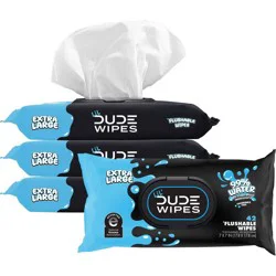 DUDE Wipes LiL' DUDE 99% Water Flushable Wipes for Kids, Unscented, Extra Large for Potty Training - 126ct