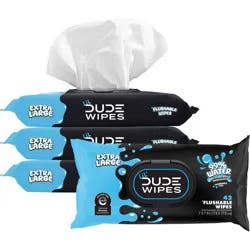 DUDE Wipes LiL' DUDE 99% Water Flushable Wipes for Kids, Unscented, Extra Large for Potty Training - 126ct
