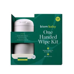 Biom Plant Based Hypoallergenic Baby Starter Kit - White - Fragrance Free - 120 wipes: Face, Hands, Nose, Whole Body, Diaper Area