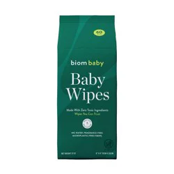 Biom 99% Water Hypoallergenic Baby Wipes - Fragrance Free - 60ct: Alcohol-Free, Contains Aloe, Refill Pouch