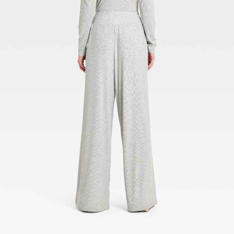 slide 5 of 5, Women's Rib-Knit High-Rise Wide Leg Pants - All In Motion™ Heathered Gray XXL, 1 ct