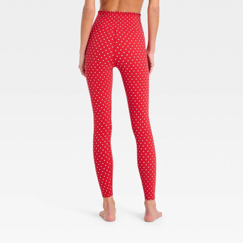 slide 2 of 5, Women's Everyday Soft Ultra High-Rise Ruffle Crossover 7/8 Leggings - All In Motion™ Red XL, 1 ct