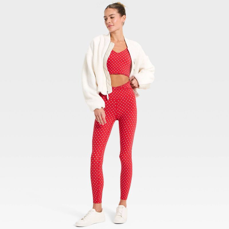 slide 5 of 5, Women's Everyday Soft Ultra High-Rise Ruffle Crossover 7/8 Leggings - All In Motion™ Red XL, 1 ct