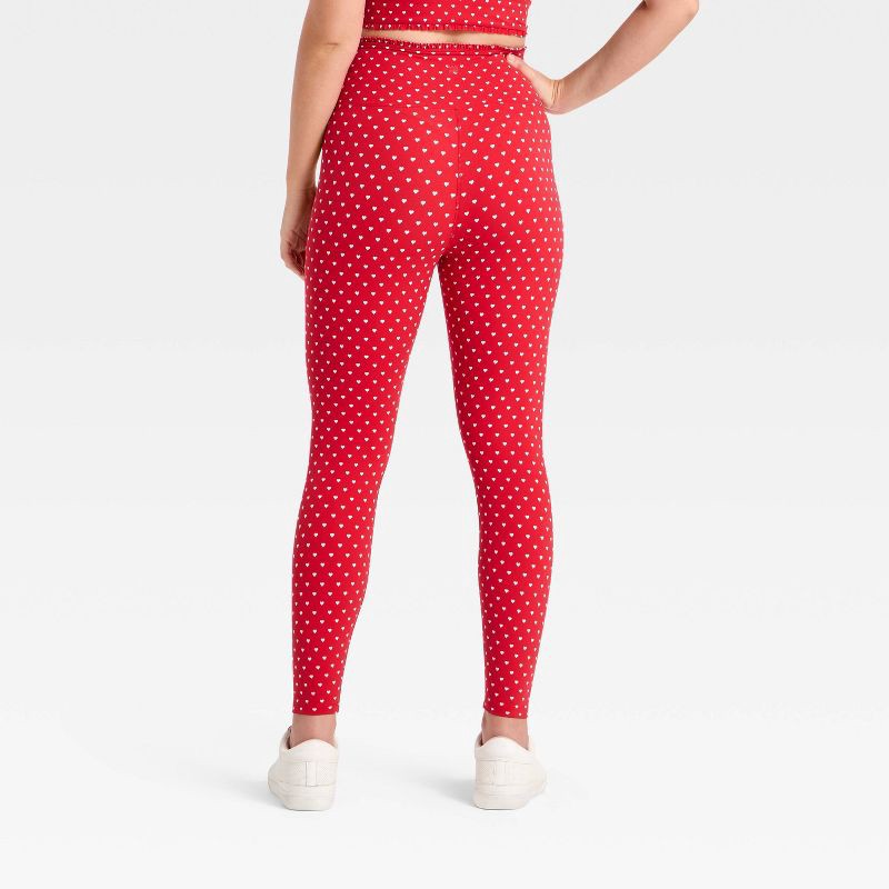 slide 4 of 5, Women's Everyday Soft Ultra High-Rise Ruffle Crossover 7/8 Leggings - All In Motion™ Red XL, 1 ct