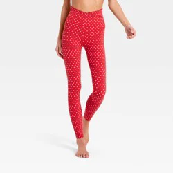Women's Everyday Soft Ultra High-Rise Ruffle Crossover 7/8 Leggings - All In Motion™ Red XL