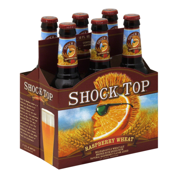 slide 1 of 1, Shock Top Raspberry Wheat Ale Beer Bottles, 6 ct; 12 oz