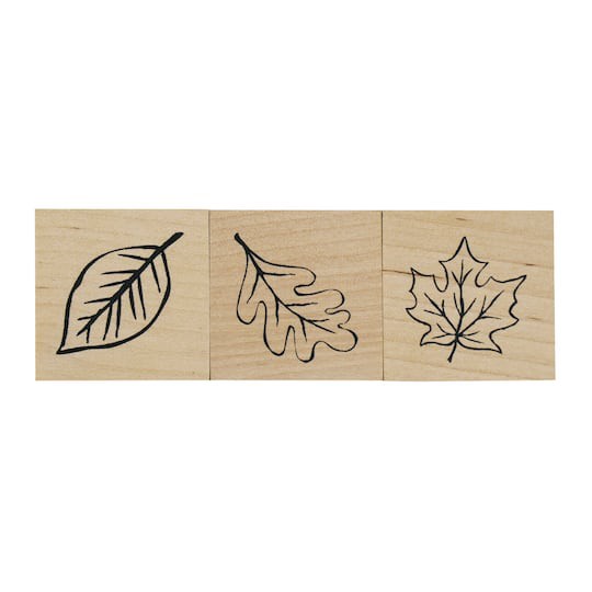 slide 1 of 4, Fall Leaf Stamp Set By Recollections, 1.25 in x 3.75 in x 1 in
