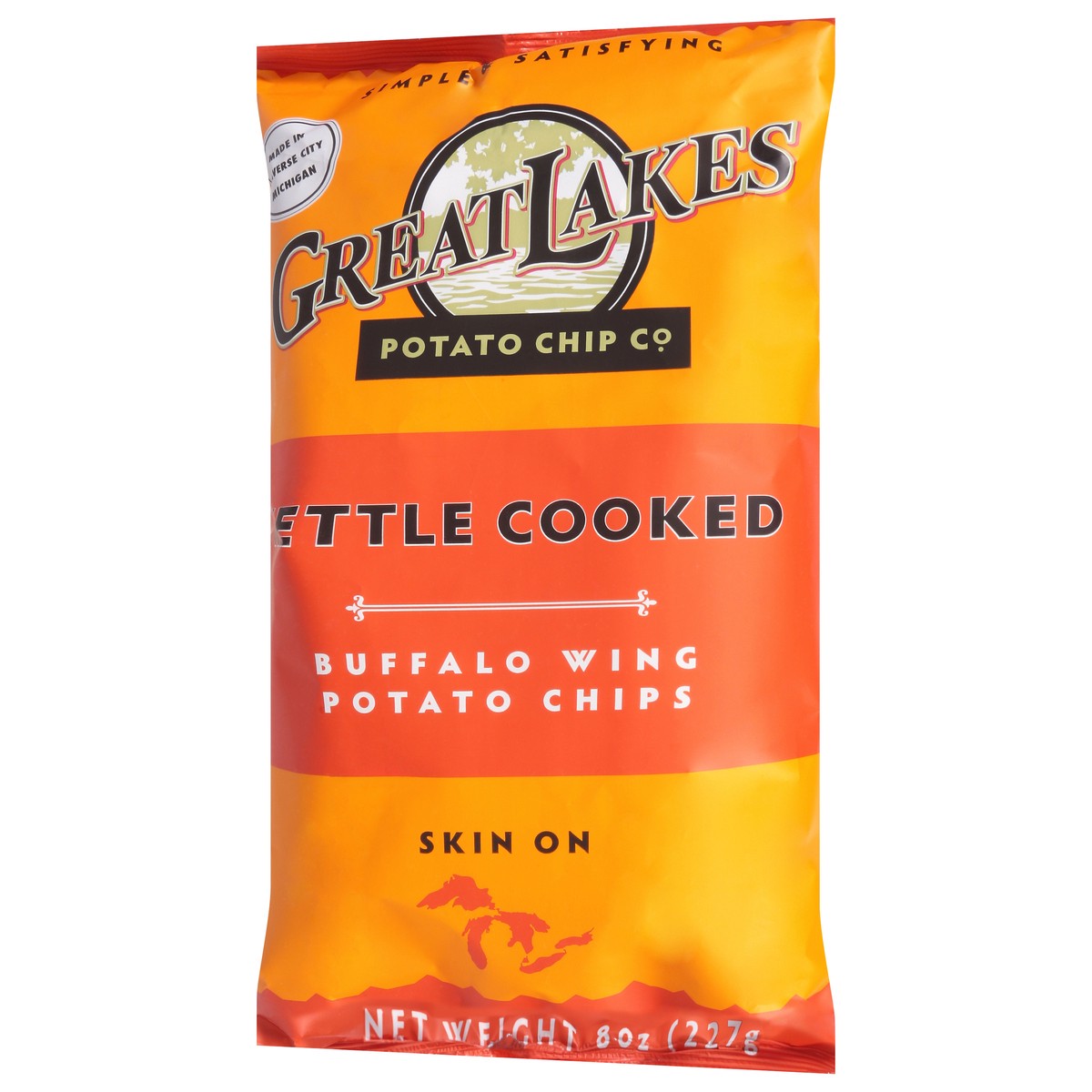 slide 12 of 14, Great Lakes Kettle Cooked Buffalo Wing Potato Chips 8 oz, 8 oz