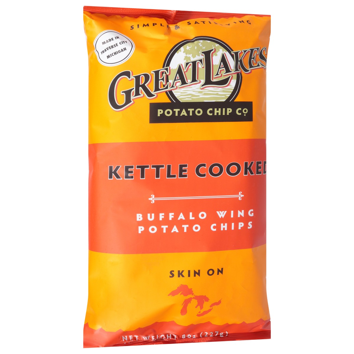 slide 7 of 14, Great Lakes Kettle Cooked Buffalo Wing Potato Chips 8 oz, 8 oz