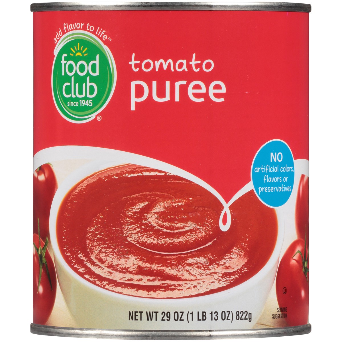 slide 9 of 9, Food Club Tomato Puree, 29 oz