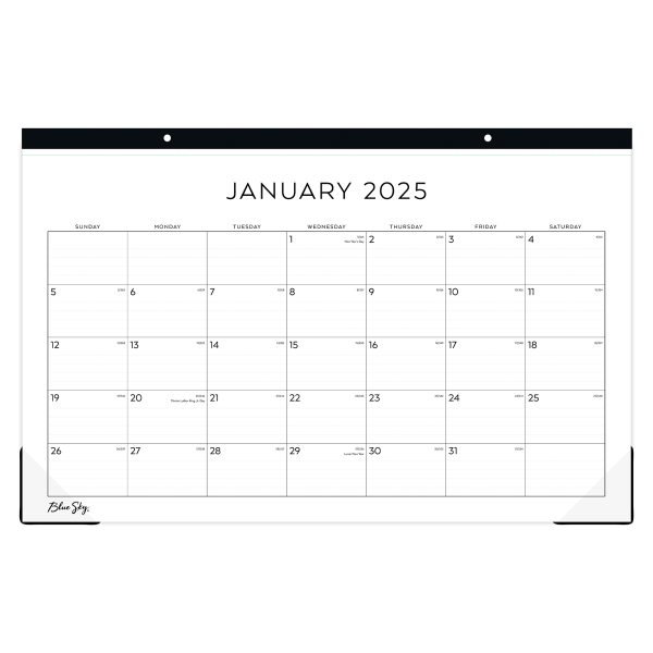 slide 2 of 2, 2025 Blue Sky Monthly Desk Pad Calendar, 17"" X 11"", Standard, January To December, 148943, 1 ct