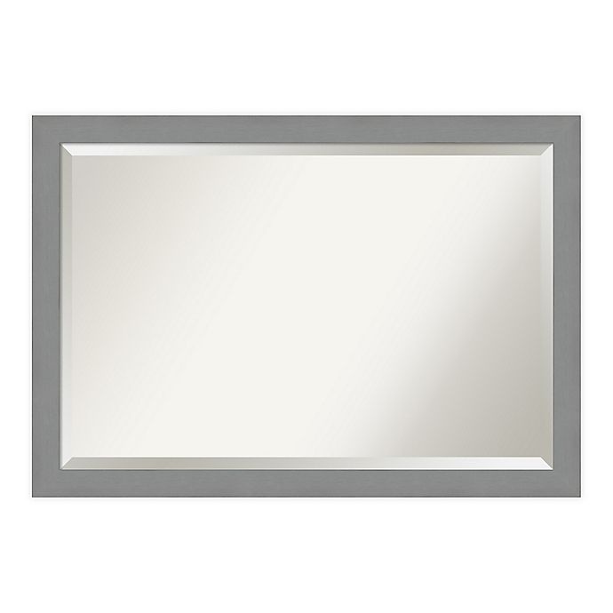 slide 1 of 6, Amanti Art Brushed Nickel Framed Bathroom Vanity Mirror - Nickel/Silver, 40 in x 28 in