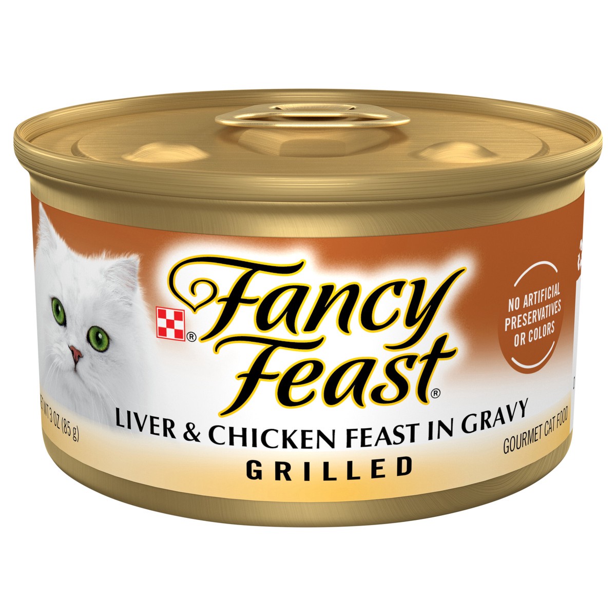 slide 1 of 7, Fancy Feast Purina Fancy Feast Grilled Liver & Chicken Feast in Gravy Cat Food, 3 oz