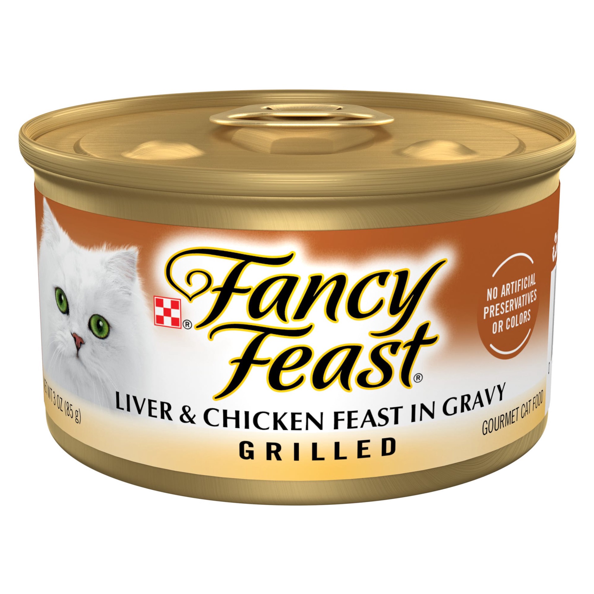 slide 1 of 7, Fancy Feast Purina Fancy Feast Grilled Wet Cat Food Liver and Chicken Feast in Wet Cat Food Gravy - 3 oz. Can, 3 oz