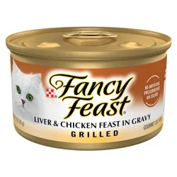 Fancy Feast Purina Fancy Feast Grilled Wet Cat Food Liver and Chicken Feast in Wet Cat Food Gravy - 3 oz. Can