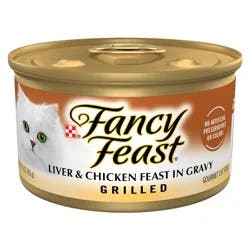 Fancy Feast Purina Fancy Feast Grilled Wet Cat Food Liver and Chicken Feast in Wet Cat Food Gravy - 3 oz. Can